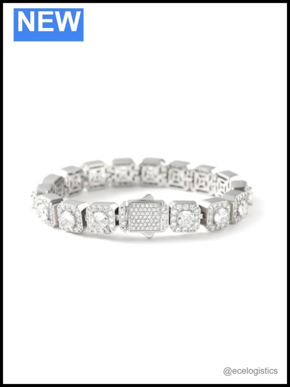 14K Gold Plated 8mm Iced Out Tennis Bracelet 5A Zircon Unisex